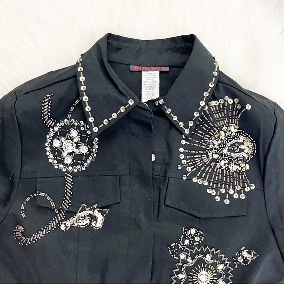 Blaine Trump Black Floral Long Sleeve Button Down Shirt - Picture 3 of 4